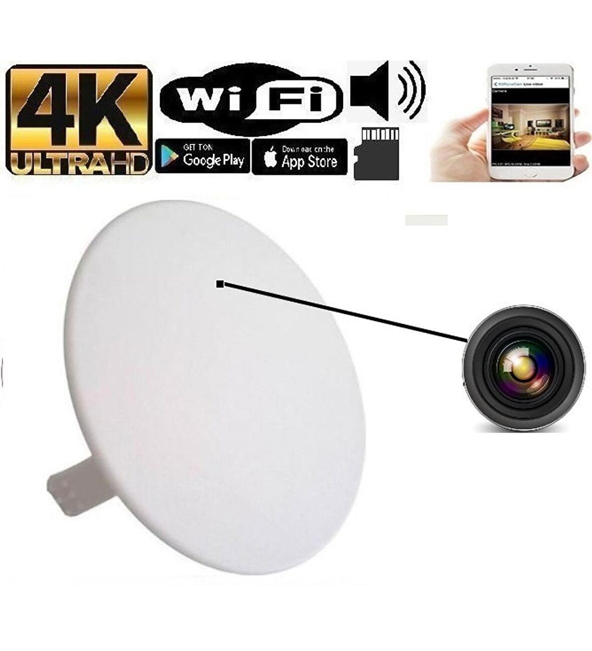Buat Kapağı Wifi Gizli Kamera Bakıcı Kamerası 7/24 Uzaktan Canlı izleme ve Kayıt