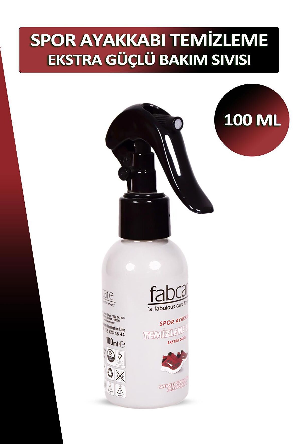 Bağcık + Fabcare Spor Ayakkabı Temizleme Ekstra Güçlü Bakım Sıvısı 100 ML Set