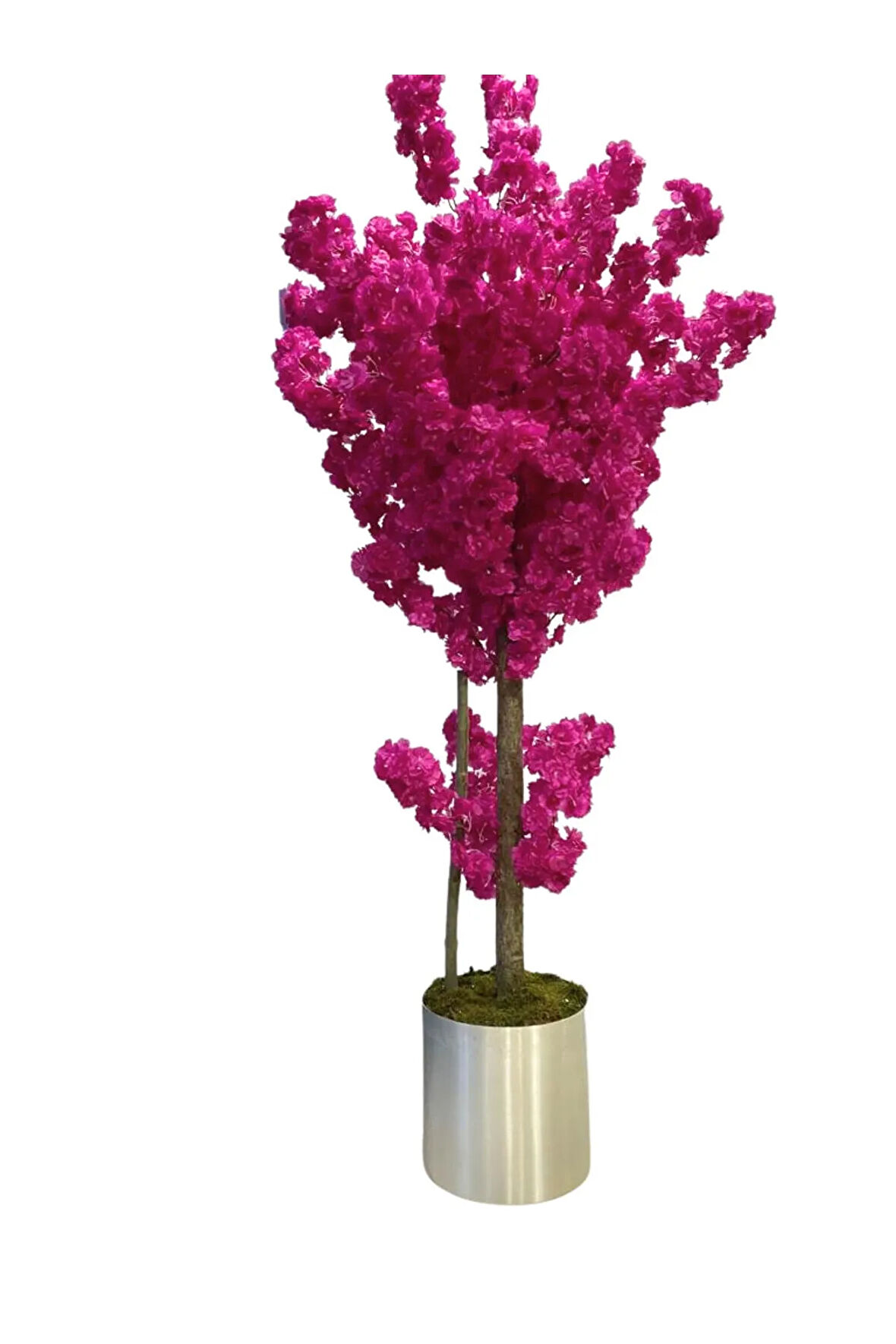 Fuşya Bahar Dalı 180 Cm Yapay Ağaç 30x30 Metal Saksı