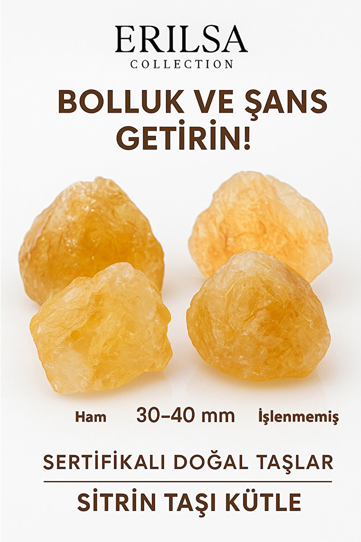 Sertifikalı Ham İşlenmemiş İri Boy Sitrin Taşı Kütle – El Taşı Bolluk, Neşe Güçlü Enerji Frekansı