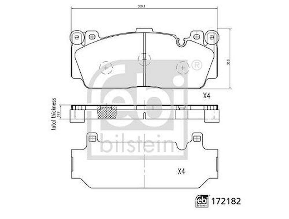 Febi 172182 Diskli Fren Fren Balatası Takımı BMW 34112284869