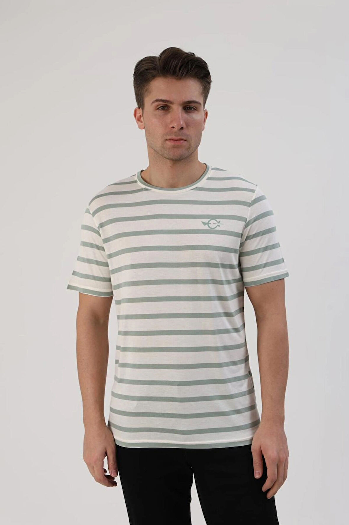  Fibula Moda Çizgili Erkek T-Shirt