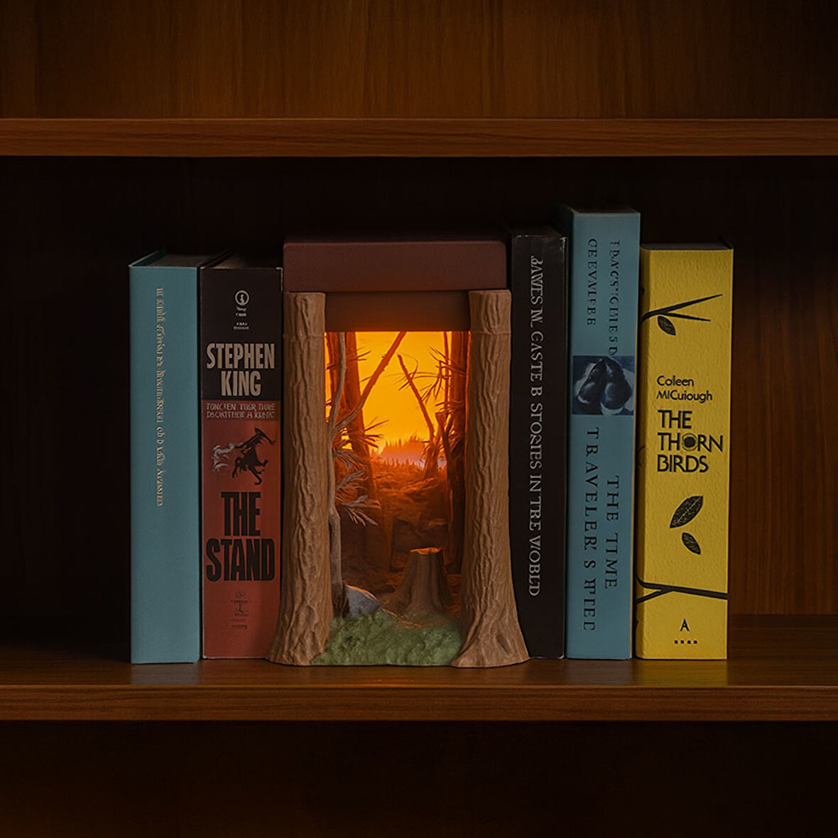Aydınlatmalı Diorama Kitaplık Dekoru