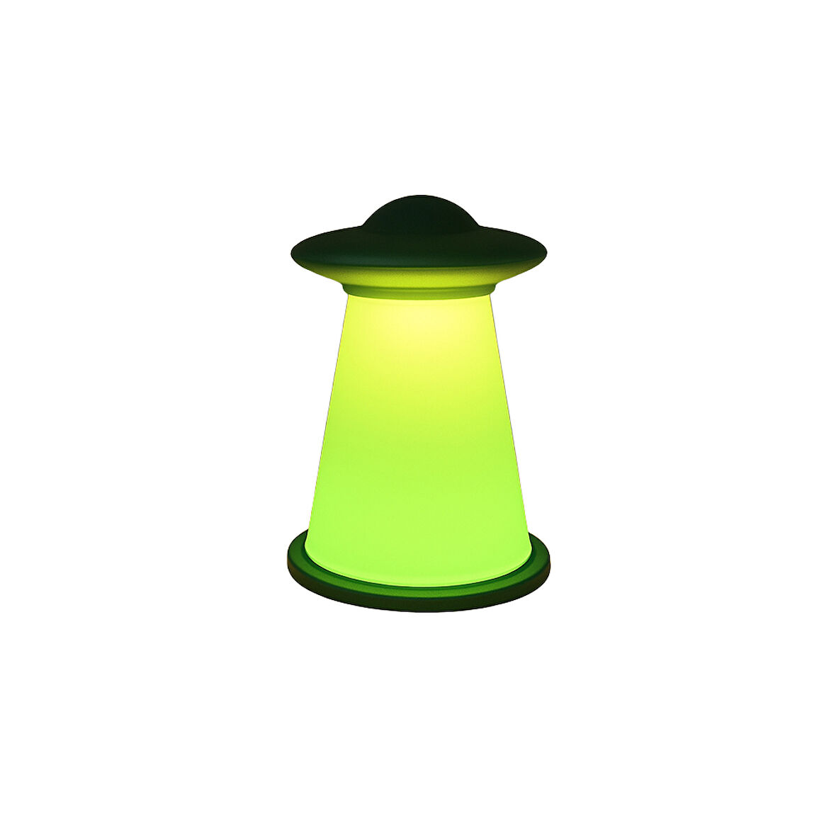 Yeşil Işıklı Modern UFO Tasarımlı Masa Lambası