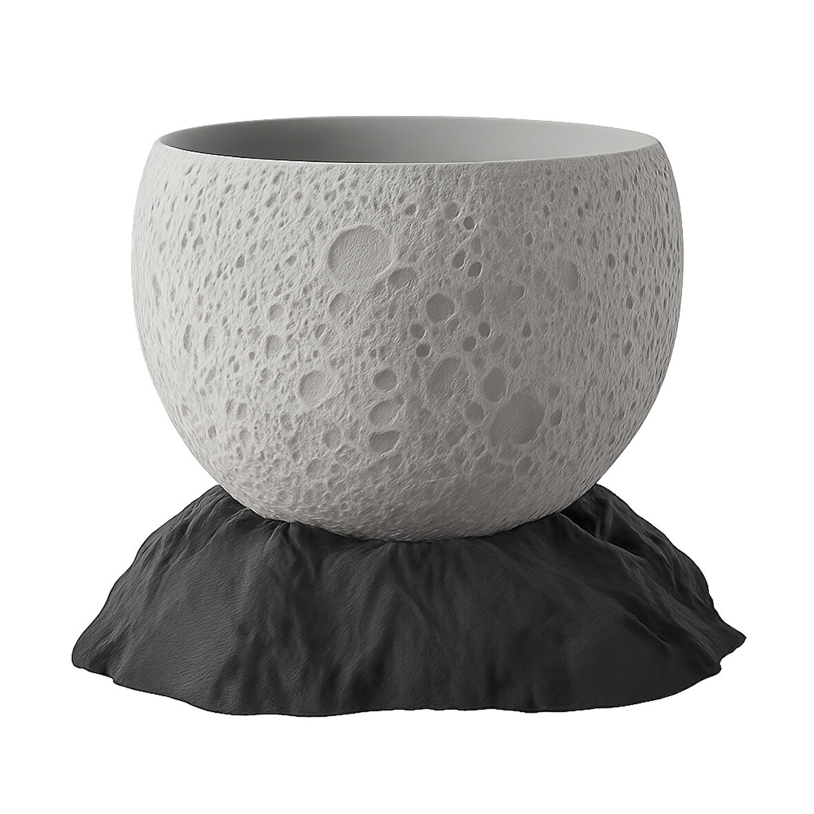 Ay Yüzeyi Desenli Saksı - 3D Baskı Dekoratif Tasarım