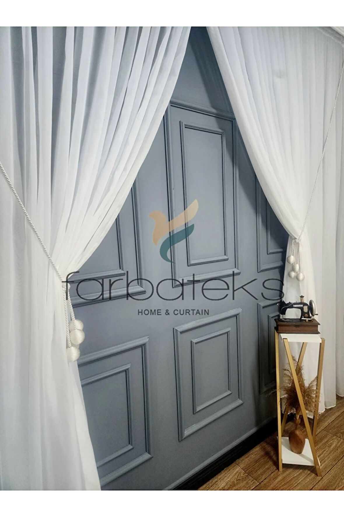 Düz Sade Krep Yeni Tasarım Yalancı Kruvaze Tül Perde