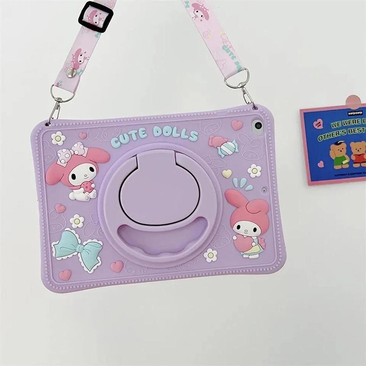 Samsung Galaxy Tab A9 Plus 11 inç X210 X215 X216 Uyumlu Cute Dolls Standlı Çocuklara Özel Karakterli