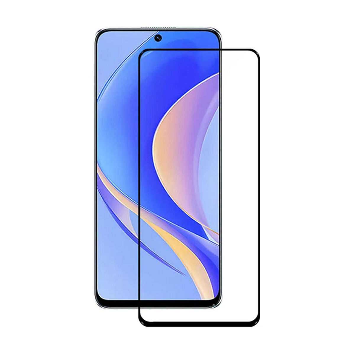 Forzacase Huawei Nova Y90 ile uyumlu Çerçeveli Tam Kaplayan Temperli Ekran Koruyucu - FC003