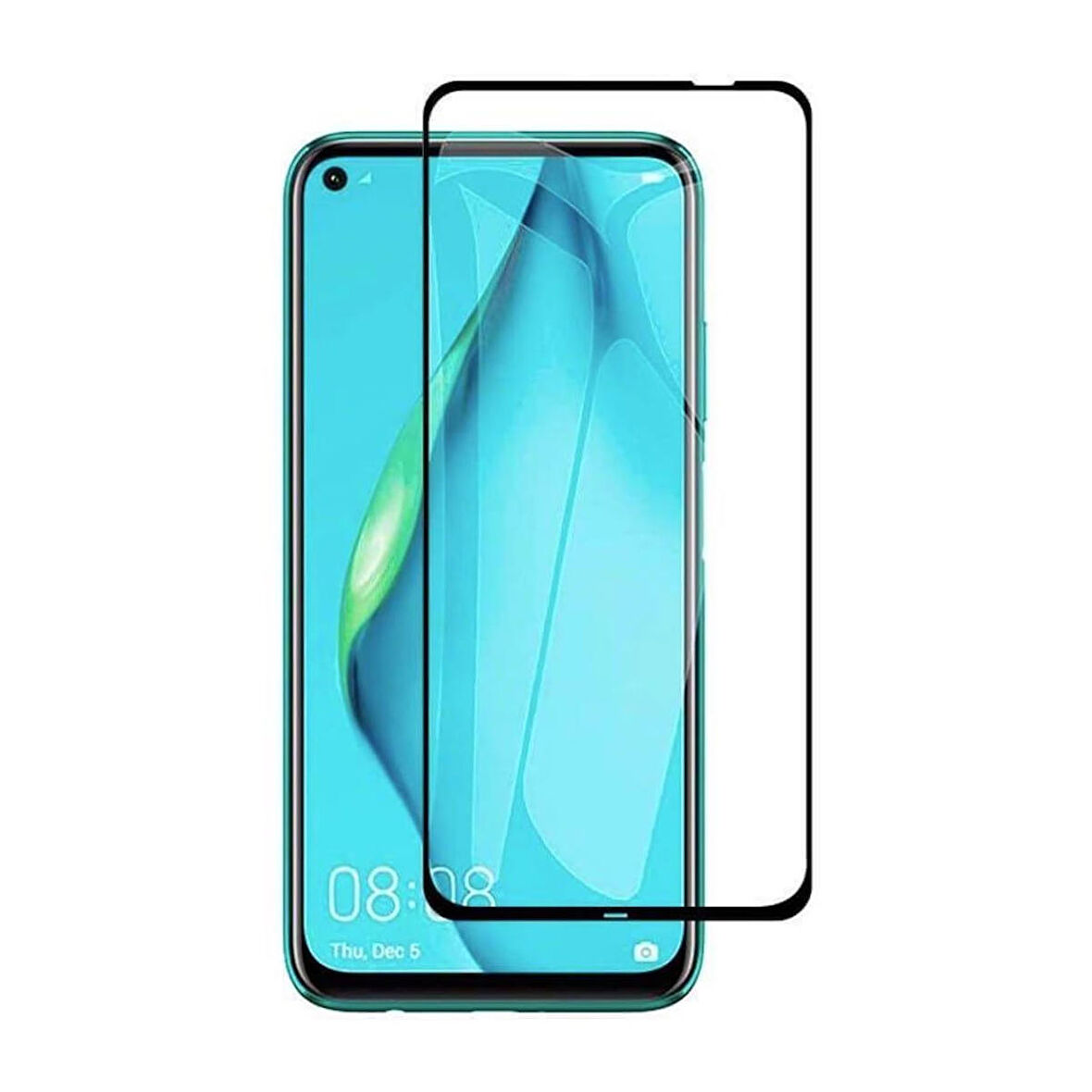 Forzacase Huawei P40 Lite ile uyumlu Çerçeveli Tam Kaplayan Temperli Ekran Koruyucu - FC003