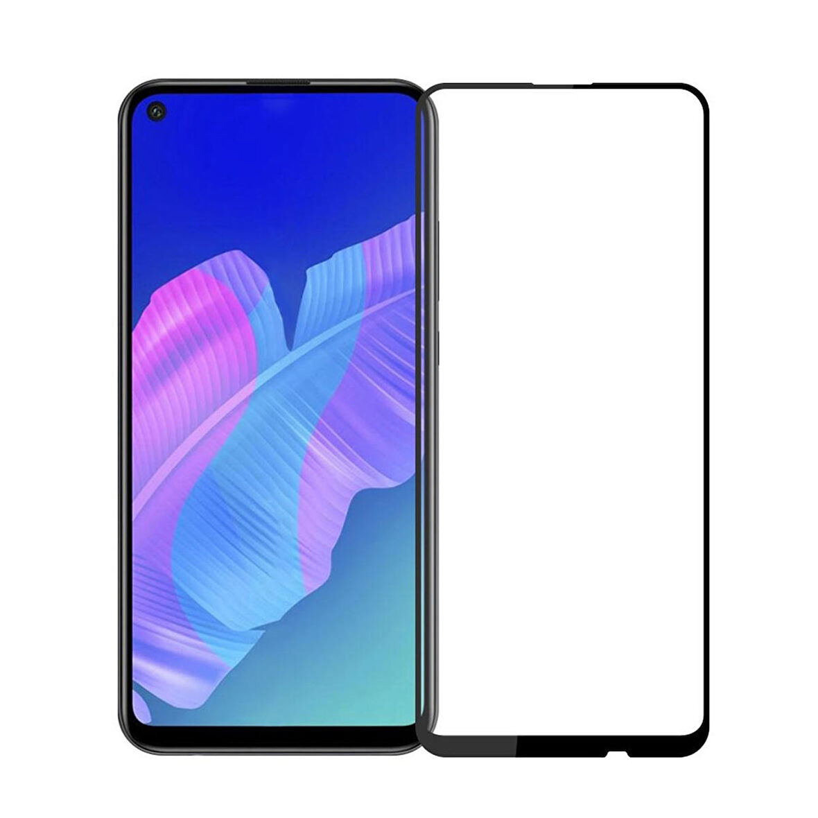 Forzacase Huawei P40 Lite E ile uyumlu Çerçeveli Tam Kaplayan Temperli Ekran Koruyucu - FC003