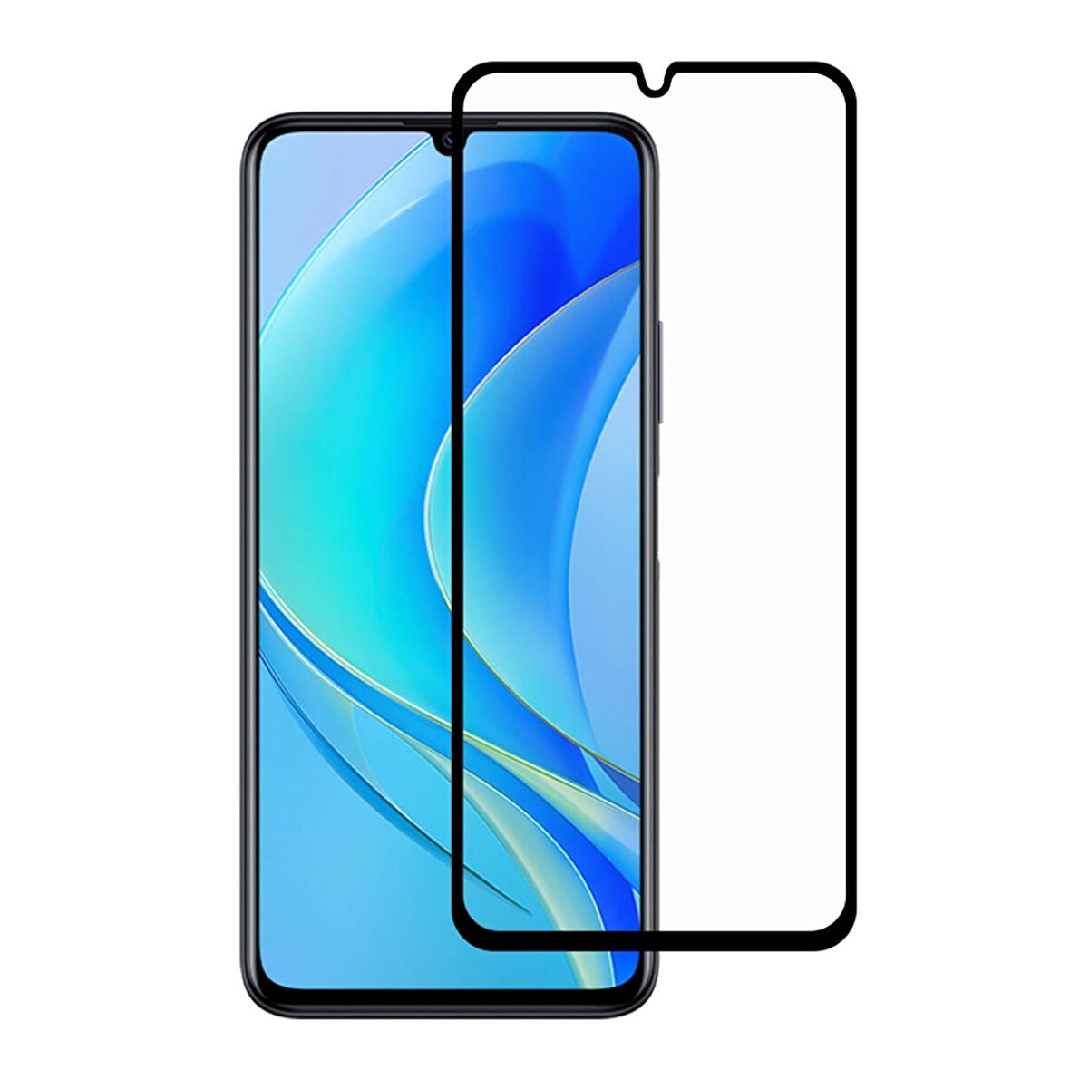 Forzacase Huawei Nova Y70 ile uyumlu Çerçeveli Tam Kaplayan Temperli Ekran Koruyucu - FC003