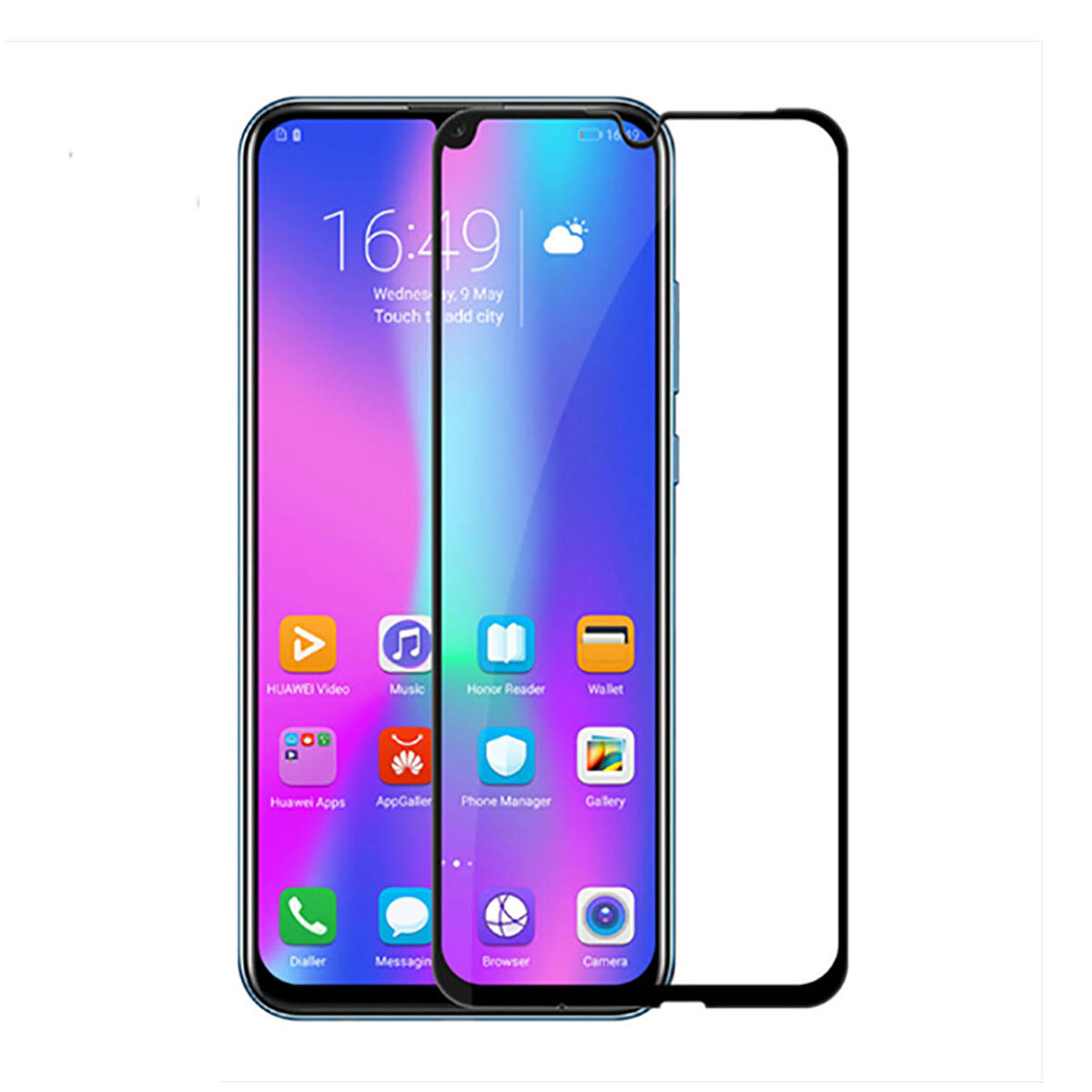 Forzacase Honor 20 Lite ile uyumlu Çerçeveli Tam Kaplayan Temperli Ekran Koruyucu - FC003