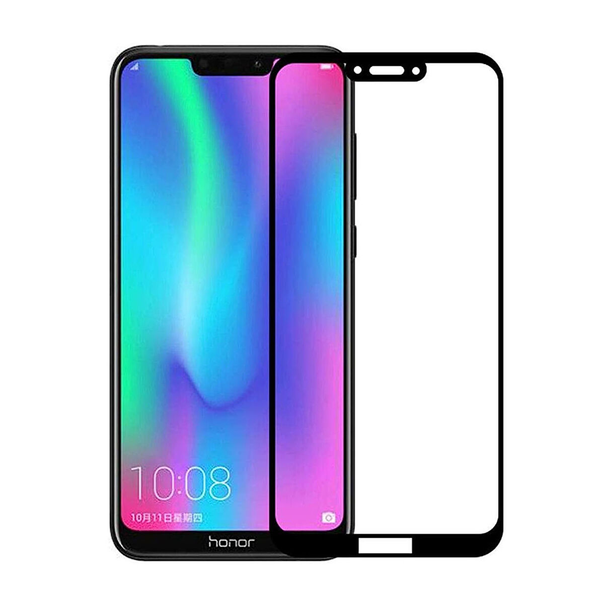 Forzacase Honor 8C ile uyumlu Çerçeveli Tam Kaplayan Temperli Ekran Koruyucu - FC003