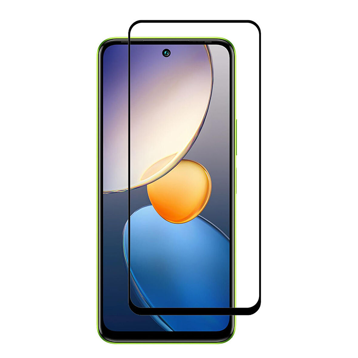 Forzacase Infinix Hot 12 ile uyumlu Çerçeveli Tam Kaplayan Temperli Ekran Koruyucu - FC003