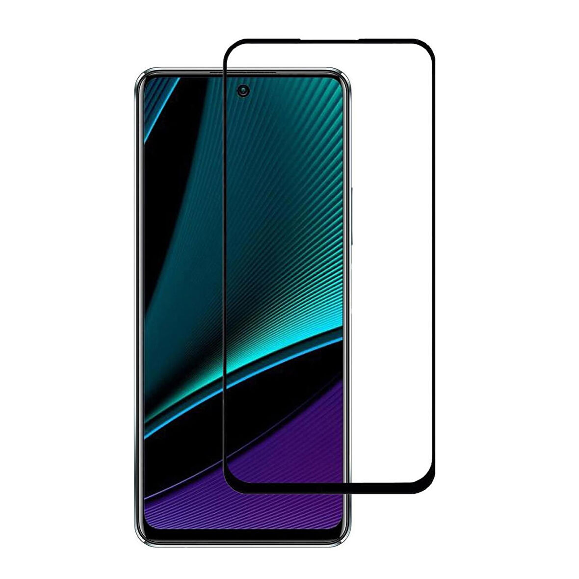 Forzacase Infinix Note 11 Pro ile uyumlu Çerçeveli Tam Kaplayan Temperli Ekran Koruyucu - FC003