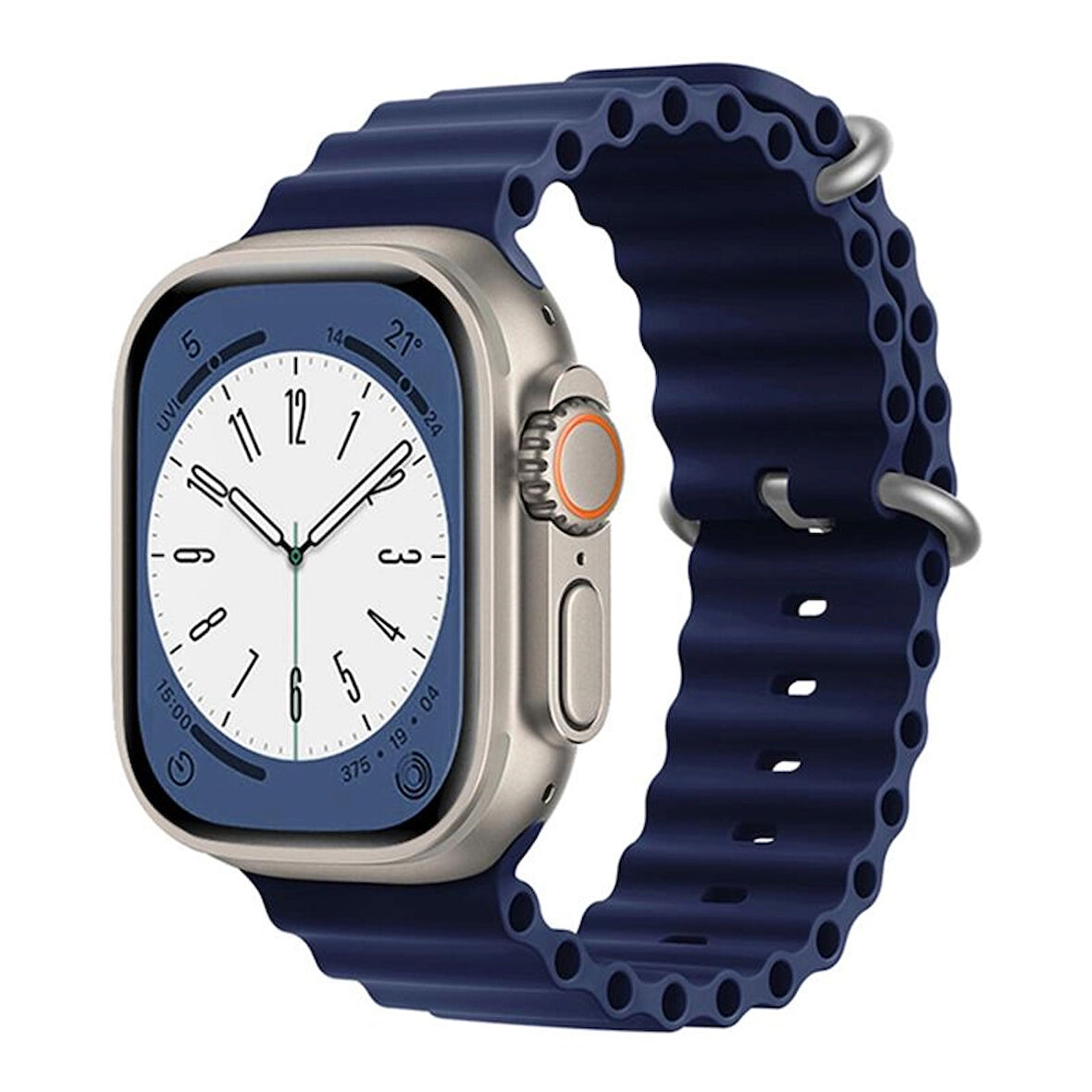 Forzacase Apple Watch 11 46mm ile uyumlu Oluklu Ocean Silikon Kordon Kayış - FC007