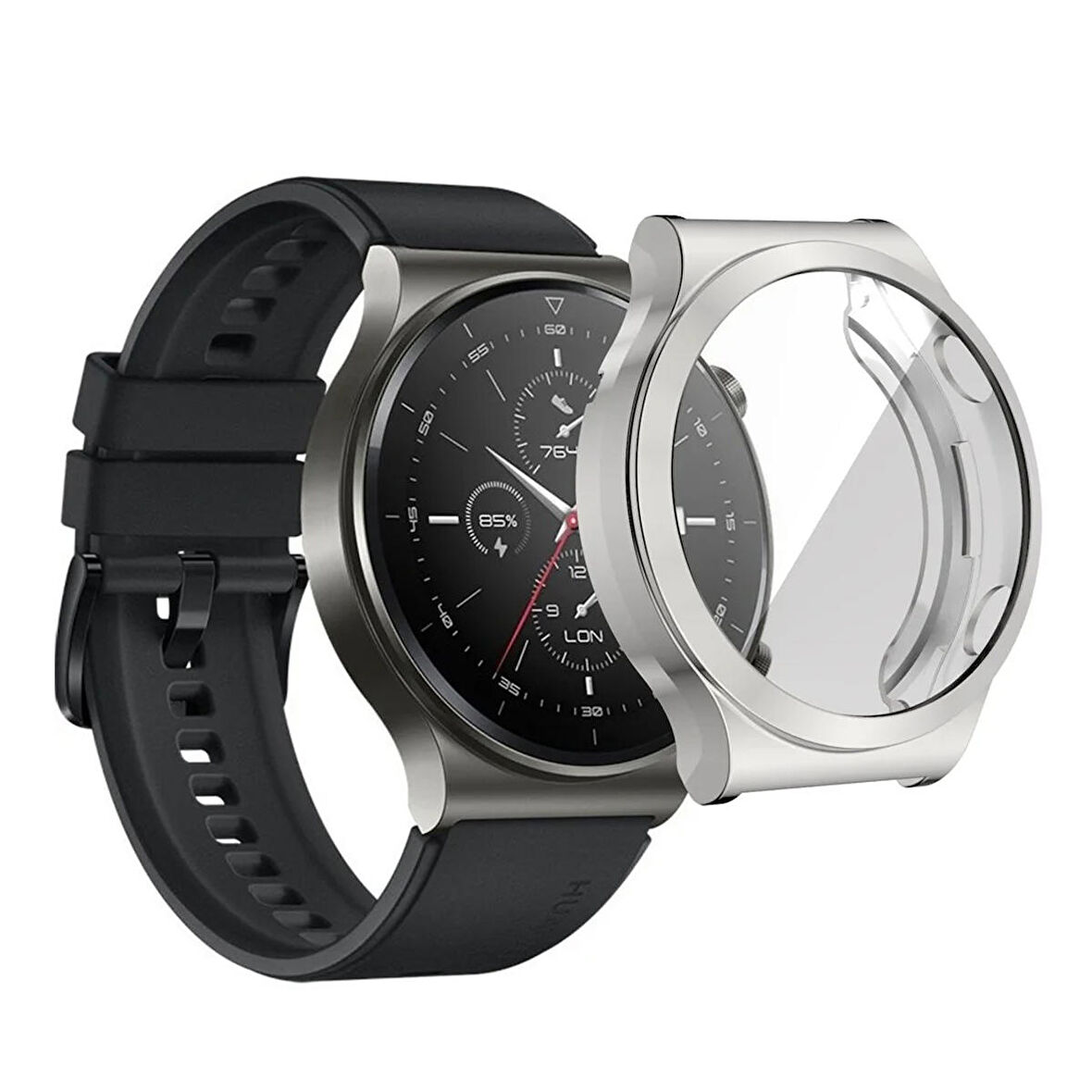 Forzacase Huawei Watch GT 2 Pro 46mm ile uyumlu Önü Kapalı Ekran Korumalı Silikon Kılıf - FC010
