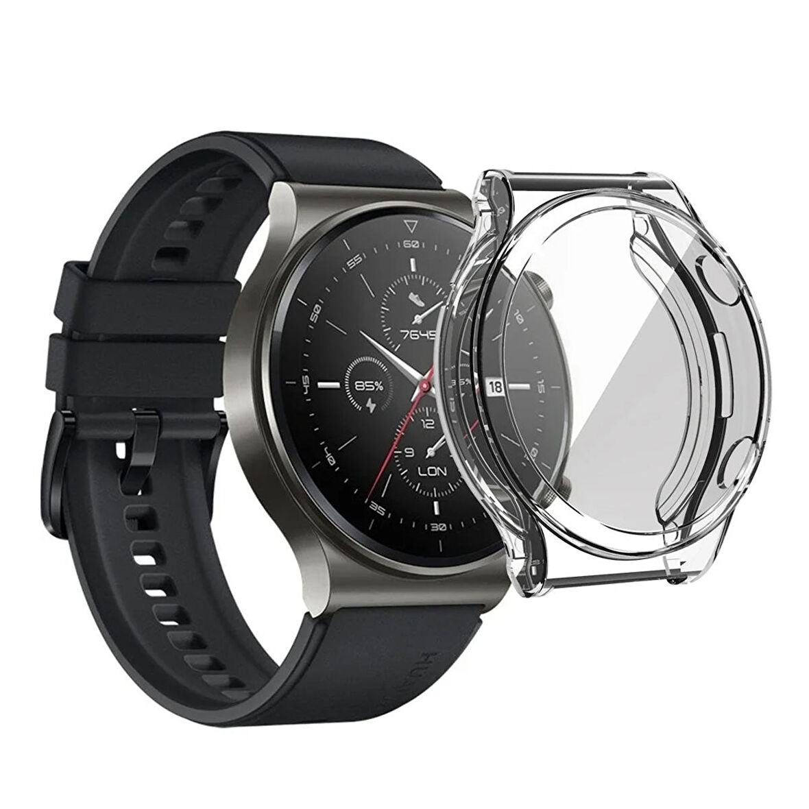 Forzacase Huawei Watch GT 2 Pro 46mm ile uyumlu Önü Kapalı Ekran Korumalı Silikon Kılıf - FC010