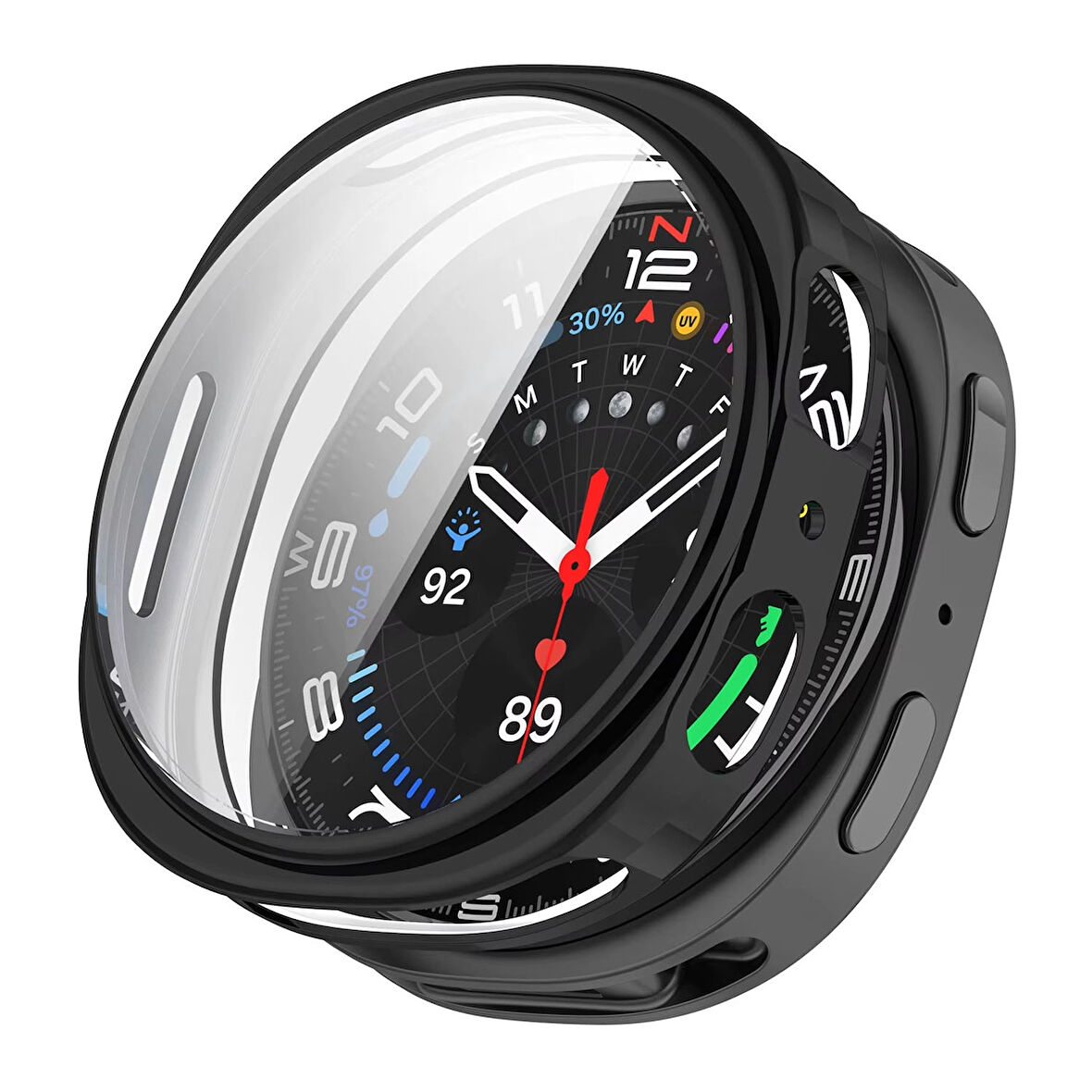 Forzacase Samsung Galaxy Watch 8 40mm ile uyumlu Önü Kapalı Ekran Korumalı Silikon Kılıf - FC010