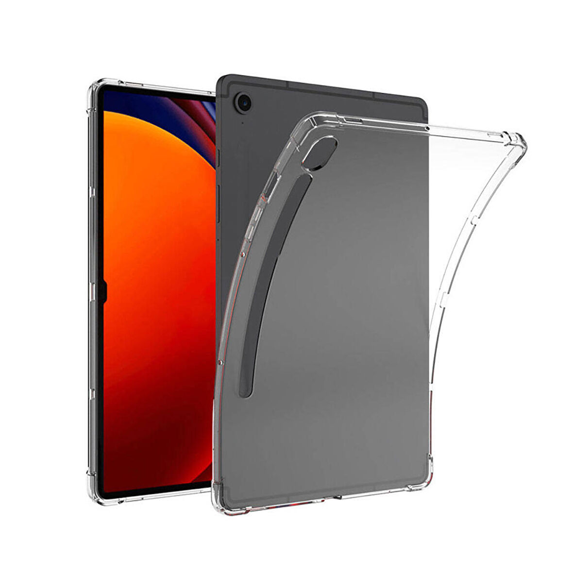 Forzacase Samsung Galaxy Tab S9 X710 ile uyumlu Anti Shock Silikon Kılıf Şeffaf - FC014