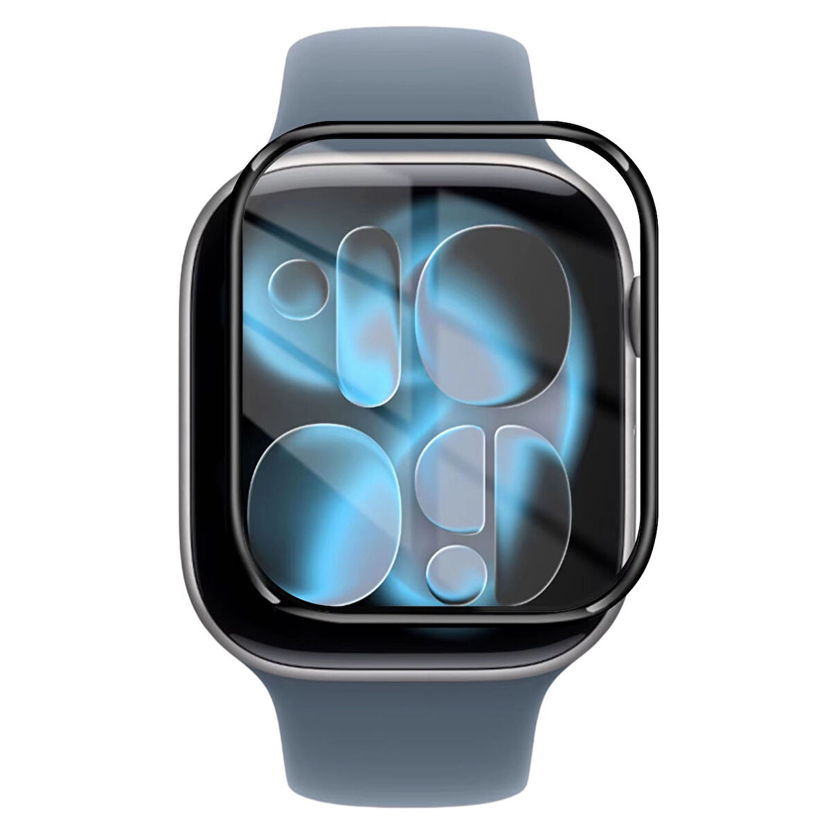 Forzacase Apple Watch 11 46 mm ile Uyumlu Çerçeveli Tam Kaplayan 3D Pet Ekran Koruyucu Film - FC016