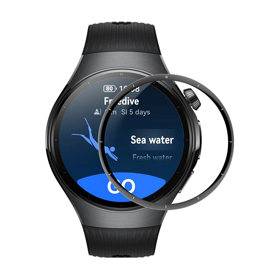 Forzacase Huawei Watch 5 46mm ile uyumlu Çerçeveli Tam Kaplayan 3D Pet Ekran Koruyucu Film - FC016