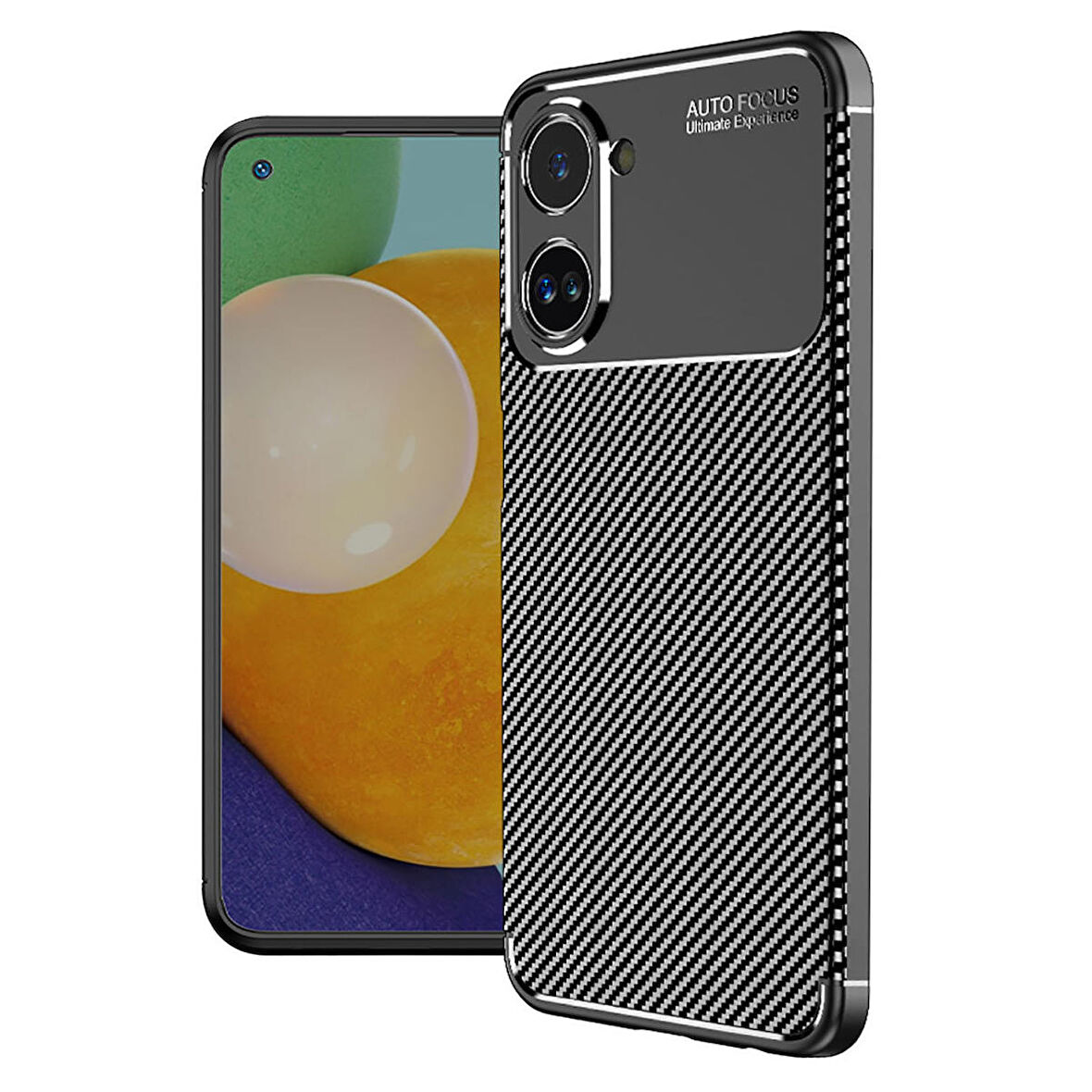 Forzacase Realme 10 4G uyumlu Onix Serisi Carbon Fieber Silikon Kılıf