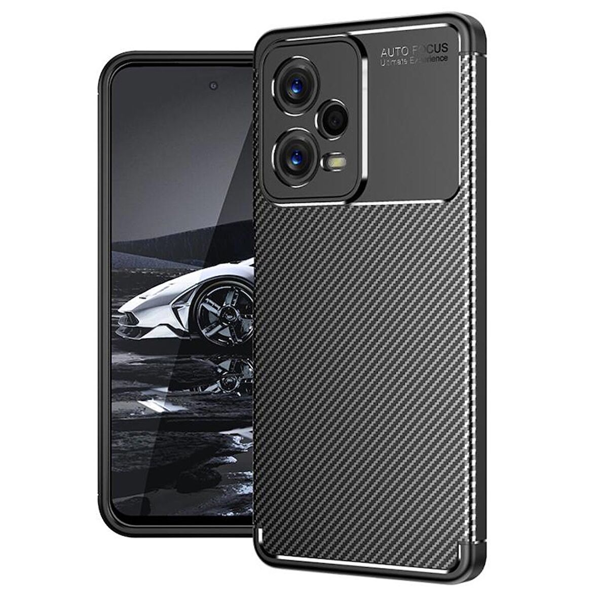 Forzacase Xiaomi Redmi Note 12 5G uyumlu Onix Serisi Carbon Fieber Silikon Kılıf