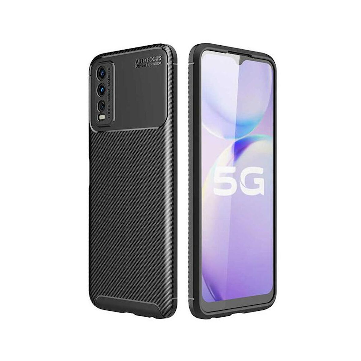Forzacase Vivo Y20s uyumlu Onix Serisi Carbon Fieber Silikon Kılıf
