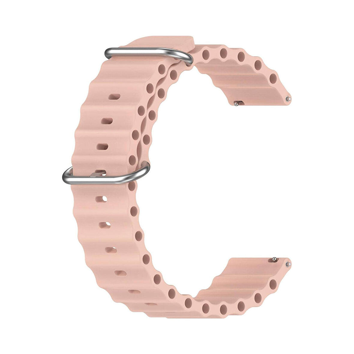 Forzacase Realme Watch 36 mm / Realme Watch S için Ocean Oluklu Silikon Kordon Kayış - FC143