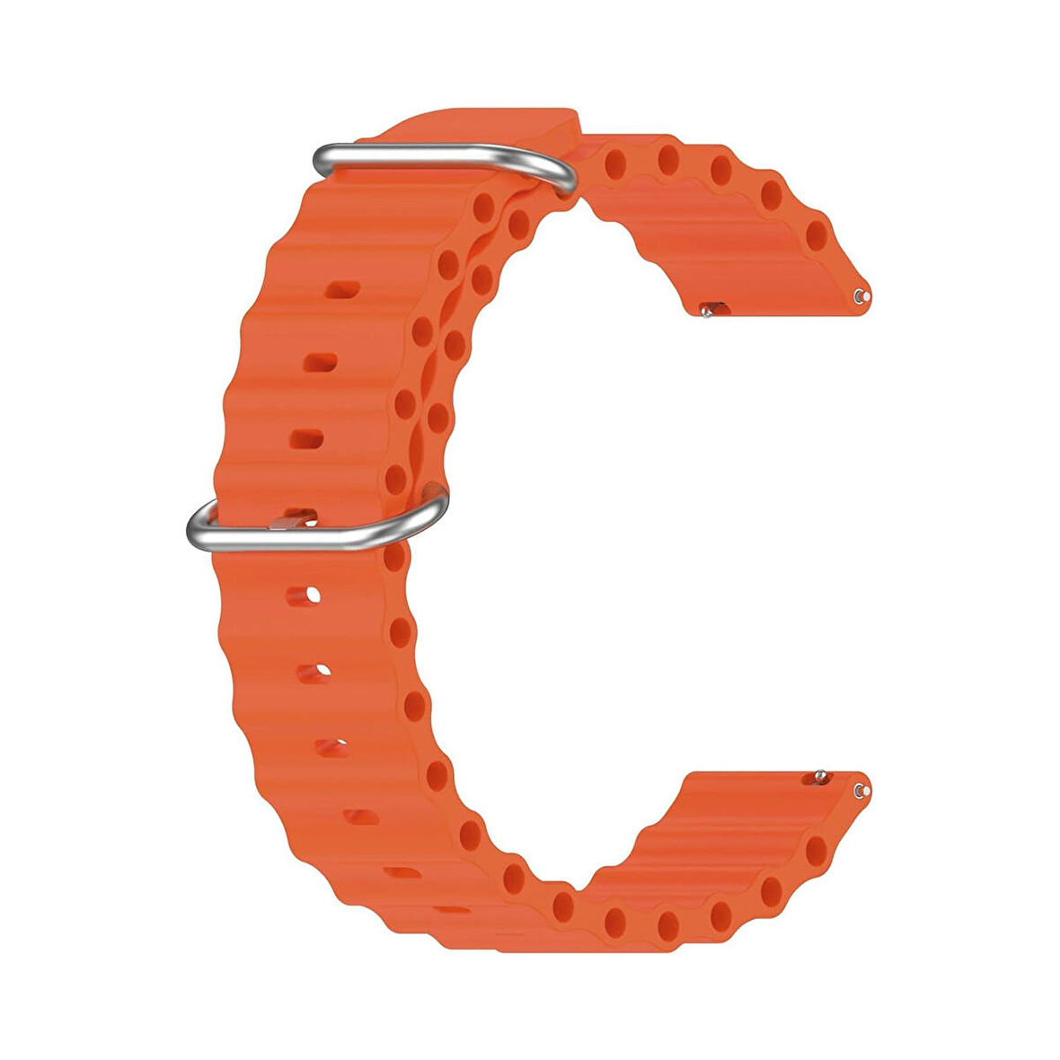 Forzacase Realme Watch 36 mm / Realme Watch S için Ocean Oluklu Silikon Kordon Kayış - FC143