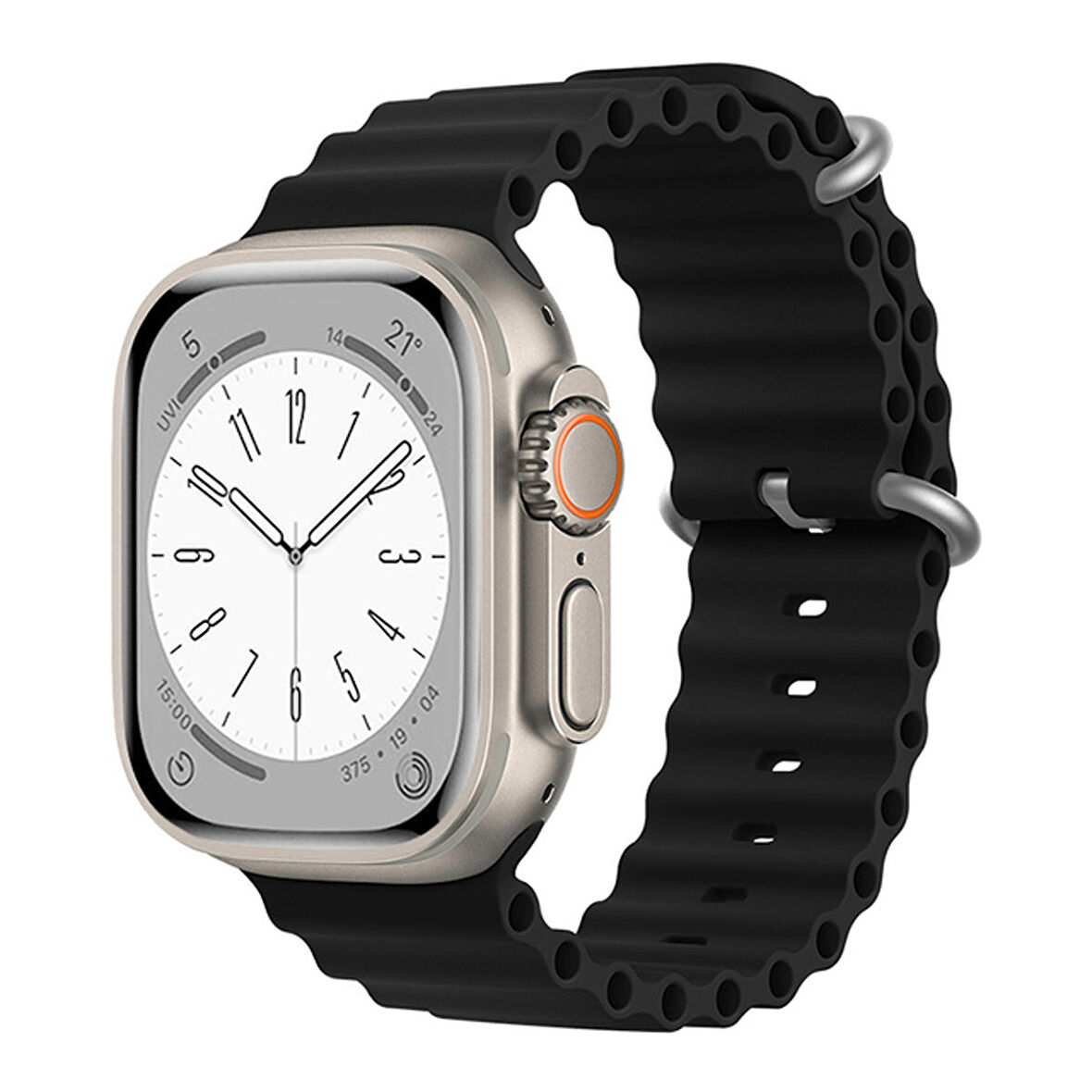 Forzacase Apple Watch 9 41mm Uyumlu Oluklu Ocean Silikon Kordon Kayış - FC006