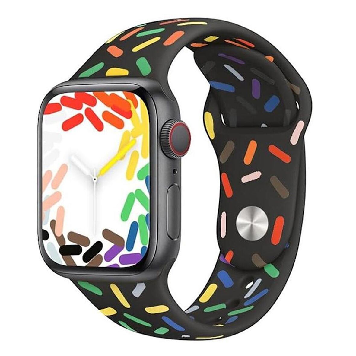 Forzacase Apple Watch 9 45mm Uyumlu Renkli Damla Sportif Silikon Kordon Kayış - FC124