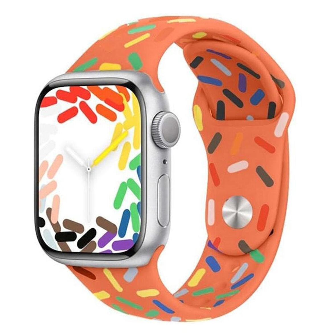 Forzacase Apple Watch Ultra 2 49mm Uyumlu Renkli Damla Sportif Silikon Kordon Kayış - FC124