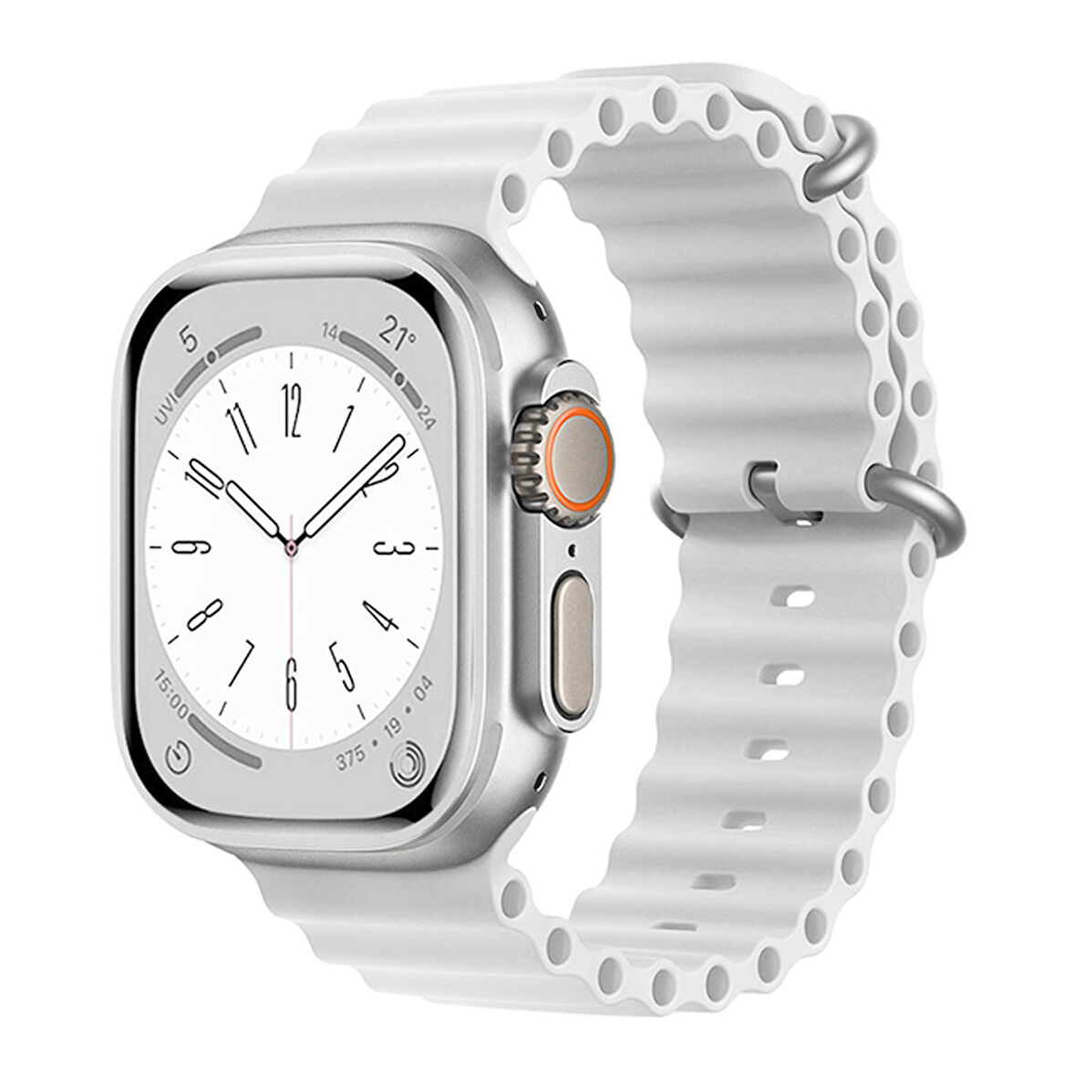 Forzacase Apple Watch Ultra 49mm Uyumlu Oluklu Ocean Silikon Kordon Kayış - FC007
