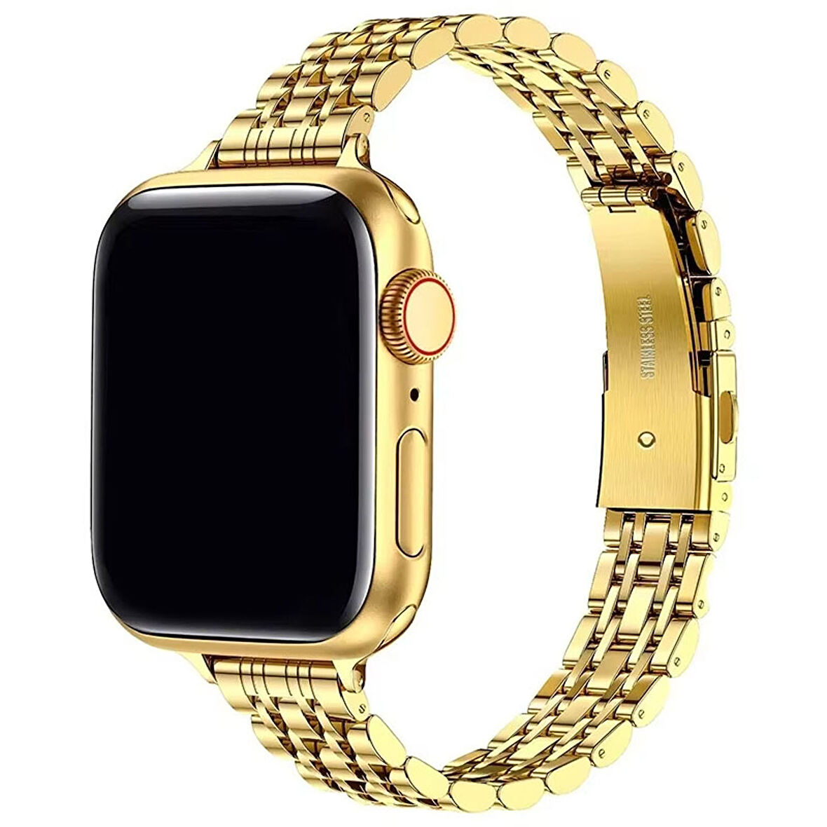 Forzacase Apple Watch 38 / 40 / 41 mm ile uyumlu İnce Rolex Tasarım Metal Kordon Kayış - FC1060