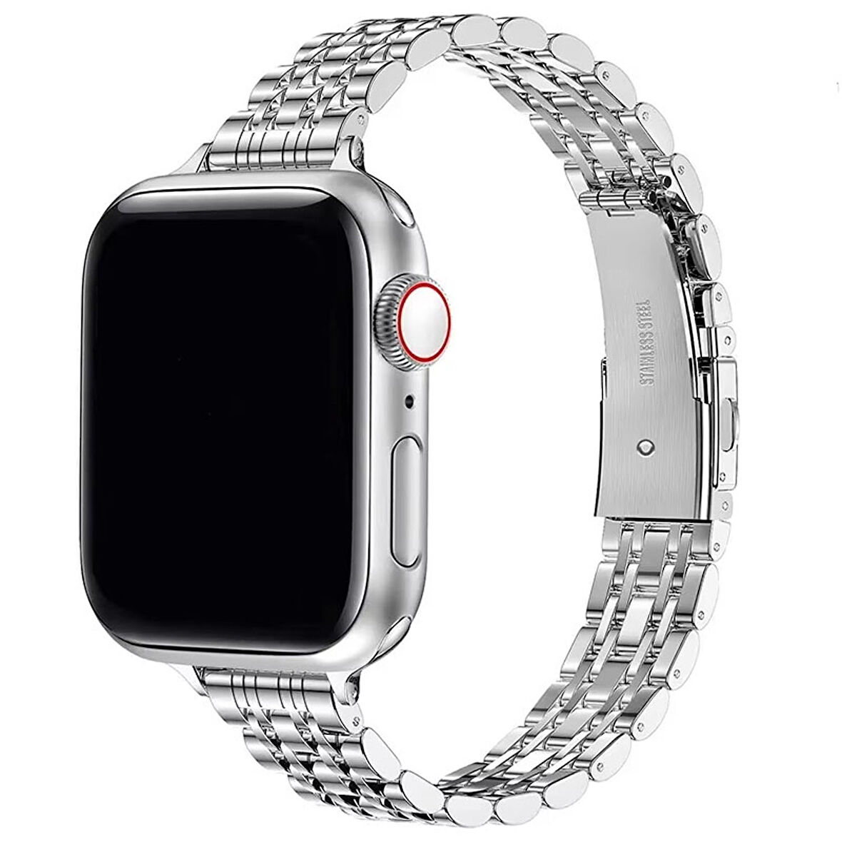 Forzacase Apple Watch 38 / 40 / 41 mm ile uyumlu İnce Rolex Tasarım Metal Kordon Kayış - FC1060