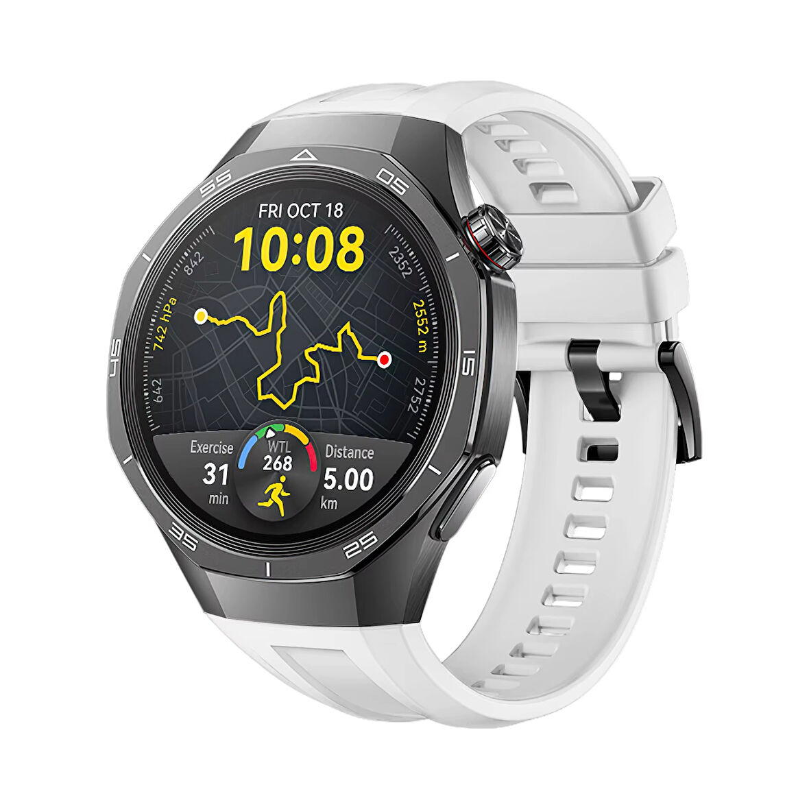 Forzacase Huawei Watch GT 5 Pro 46mm ile uyumlu Özel Tasarım Tokalı Silikon Kordon Kayış - FC1063