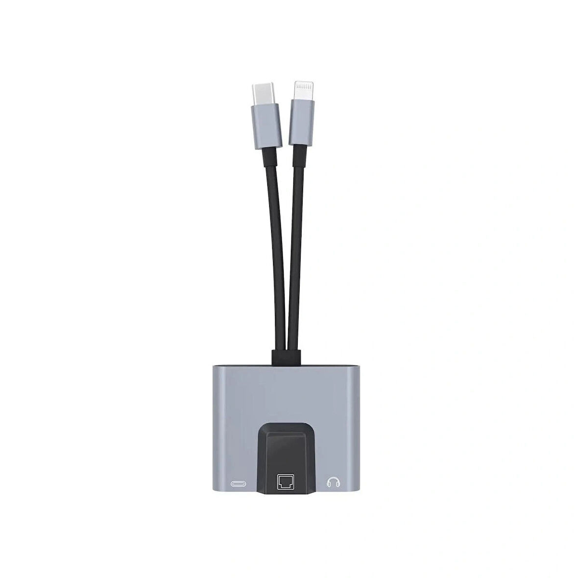Forzacase 3 in 1 Lightning & Type-C to Ethernet Adaptörü RJ45, AUX, Şarj Destekli Çevirici - FC1083