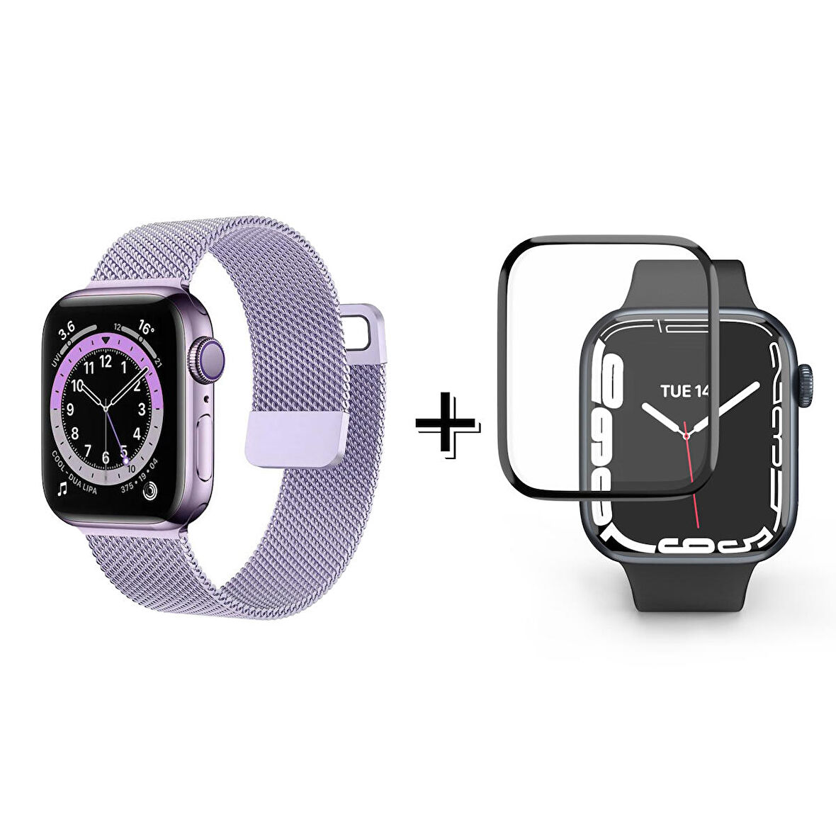 Forzacase Apple Watch 8 45mm Uyumlu Metal Mıknatıslı Kordon Kayış + Ekran Koruma Filmi - FC157