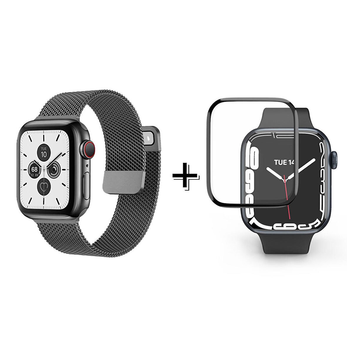 Forzacase Apple Watch Ultra 49mm Uyumlu  Metal Mıknatıslı Kordon Kayış + Ekran Koruma Filmi - FC157
