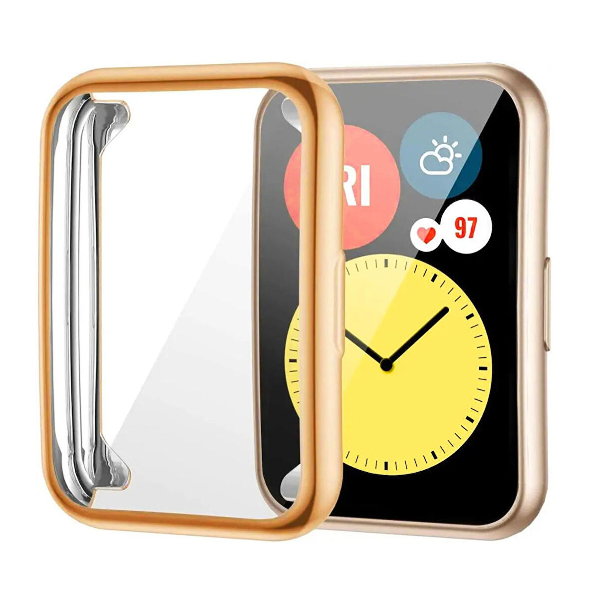 Forzacase Huawei Watch Fit 2 ile uyumlu Önü Kapalı Ekran Korumalı Silikon Kılıf - FC010