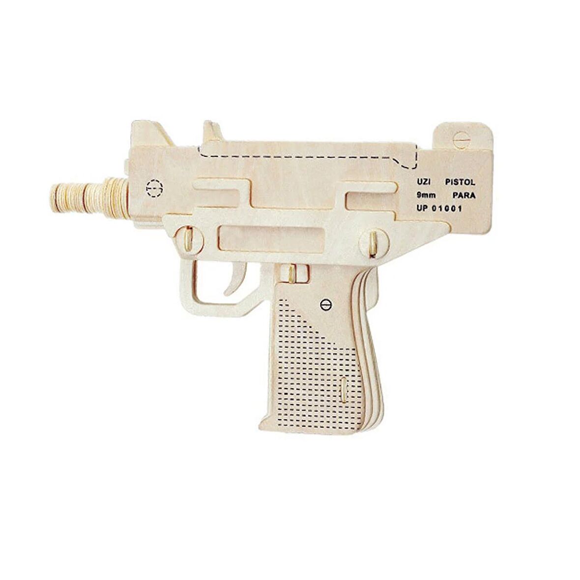 Forzacase 3 Boyutlu Ahşap Mekanik Uzi Pistol 3D Bulmaca Puzzle Yapboz 39 Parça - FC334