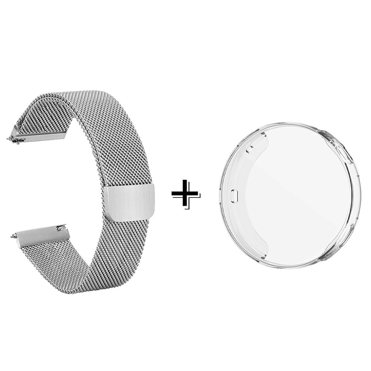 Forzacase Huawei Watch GT4 41mm Metal Mıknatıslı Kordon Kayış + Ekran Korumalı Silikon Kılıf - FC356