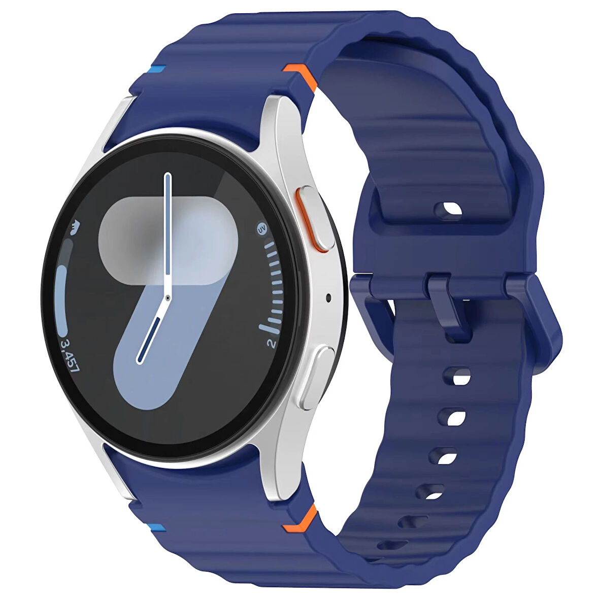 Forzacase Samsung Galaxy Watch 5 44mm ile uyumlu Wavy Style Tokalı Silikon Kordon Kayış - FC1101
