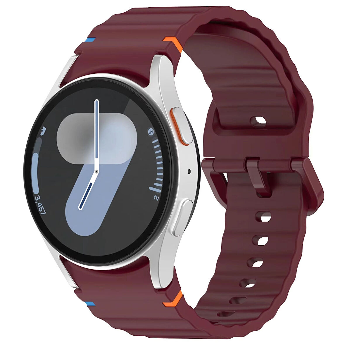 Forzacase Samsung Galaxy Watch 5 44mm ile uyumlu Wavy Style Tokalı Silikon Kordon Kayış - FC1101