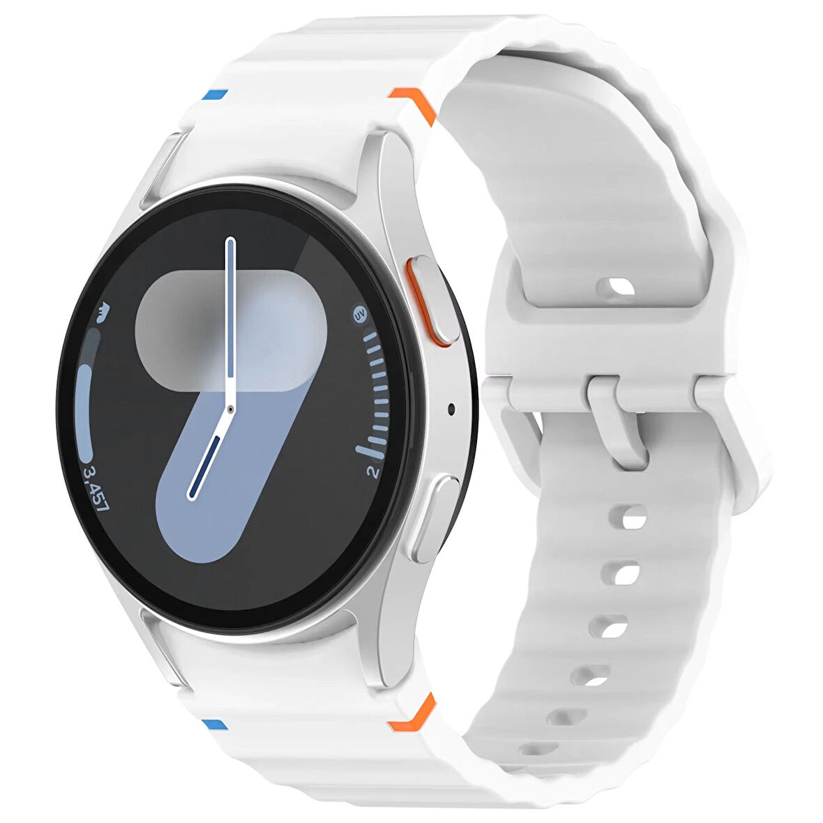 Forzacase Samsung Galaxy Watch 7 40mm ile uyumlu Wavy Style Tokalı Silikon Kordon Kayış - FC1101