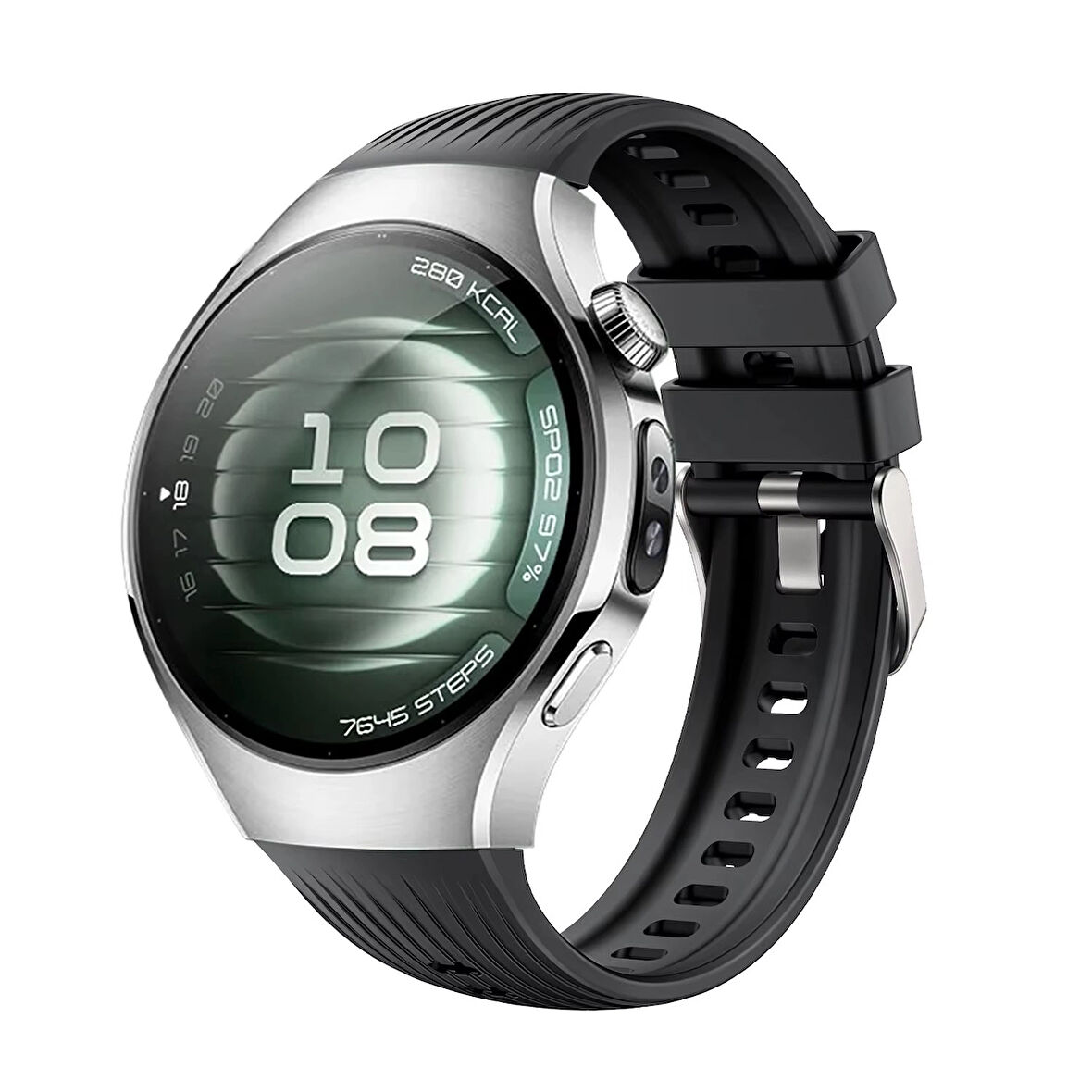 Forzacase Huawei Watch 5 46mm LTE ile uyumlu Özel Tasarım Çizgili Tokalı Silikon Kordon Kayış FC1102