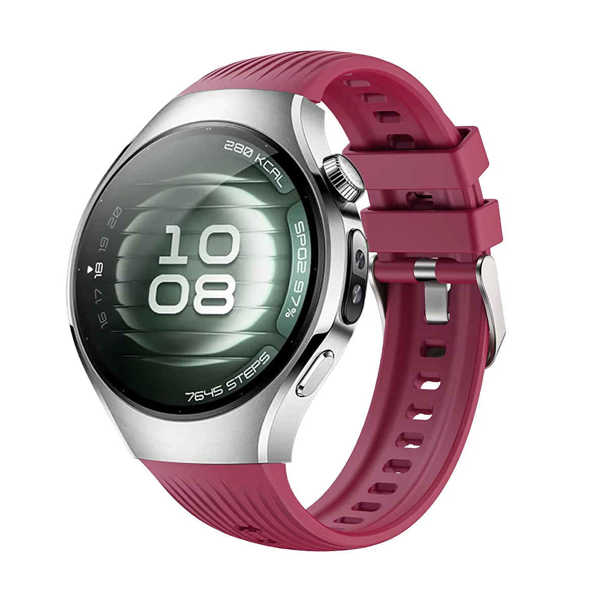 Forzacase Huawei Watch 5 46mm LTE ile uyumlu Özel Tasarım Çizgili Tokalı Silikon Kordon Kayış FC1102