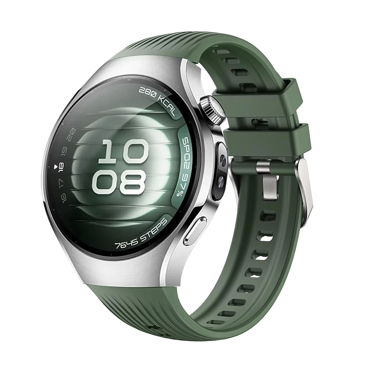 Forzacase Huawei Watch 5 46mm LTE ile uyumlu Özel Tasarım Çizgili Tokalı Silikon Kordon Kayış FC1102